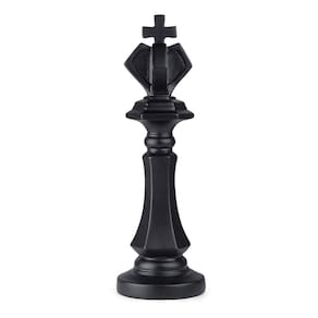 Escultura Em Resina Maciça Xadrez Preto Fosco Bella Art Cavalo