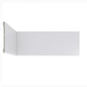 Kit com 3 Rodapé de Poliestireno 7cm X 10mm X 2,25m Metro Linear Slim Liso Casa Grassi Branco