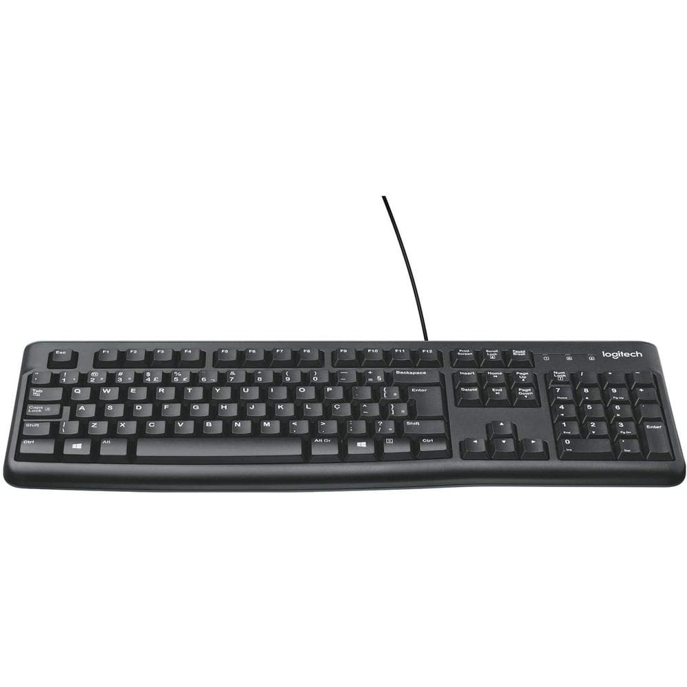 Teclado Com Fio Usb Logitech K120 Resistente Respingos Abnt2