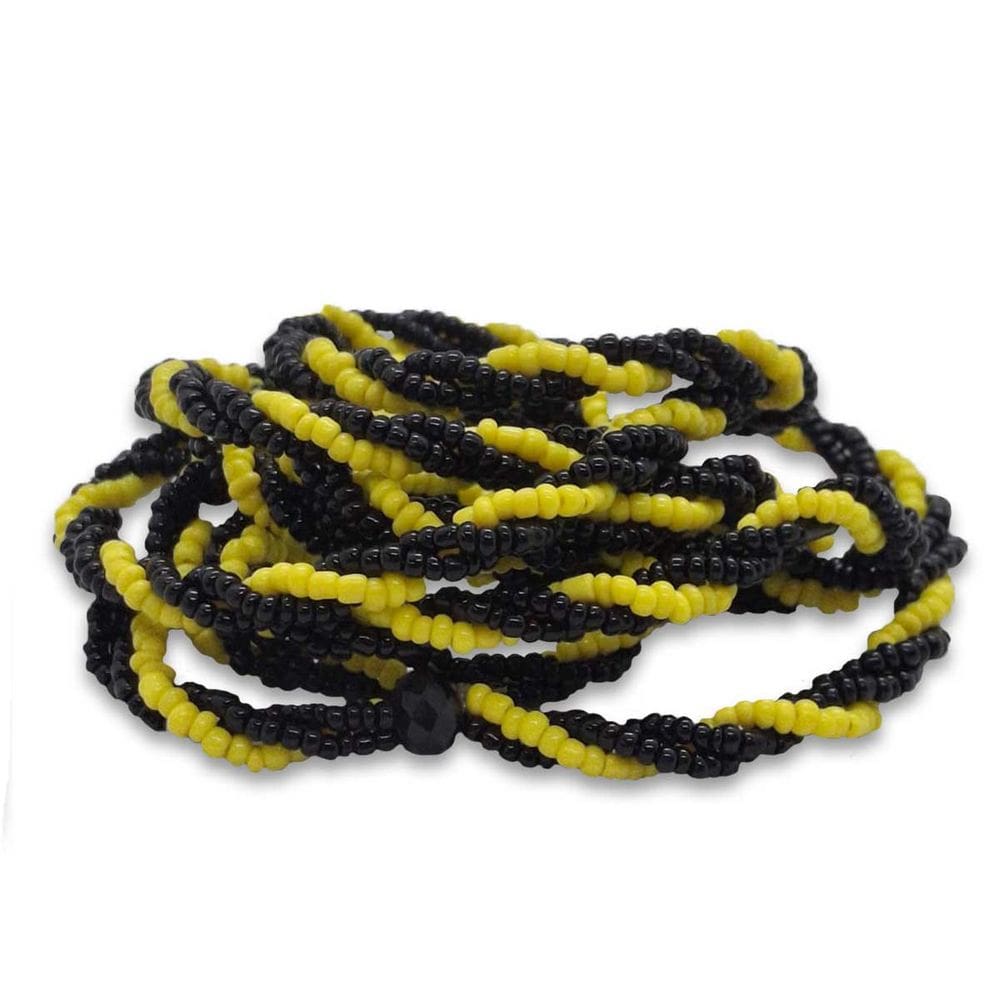 Guia 3 Fios Trançado Amarelo e Preto Oxumare 60 cm