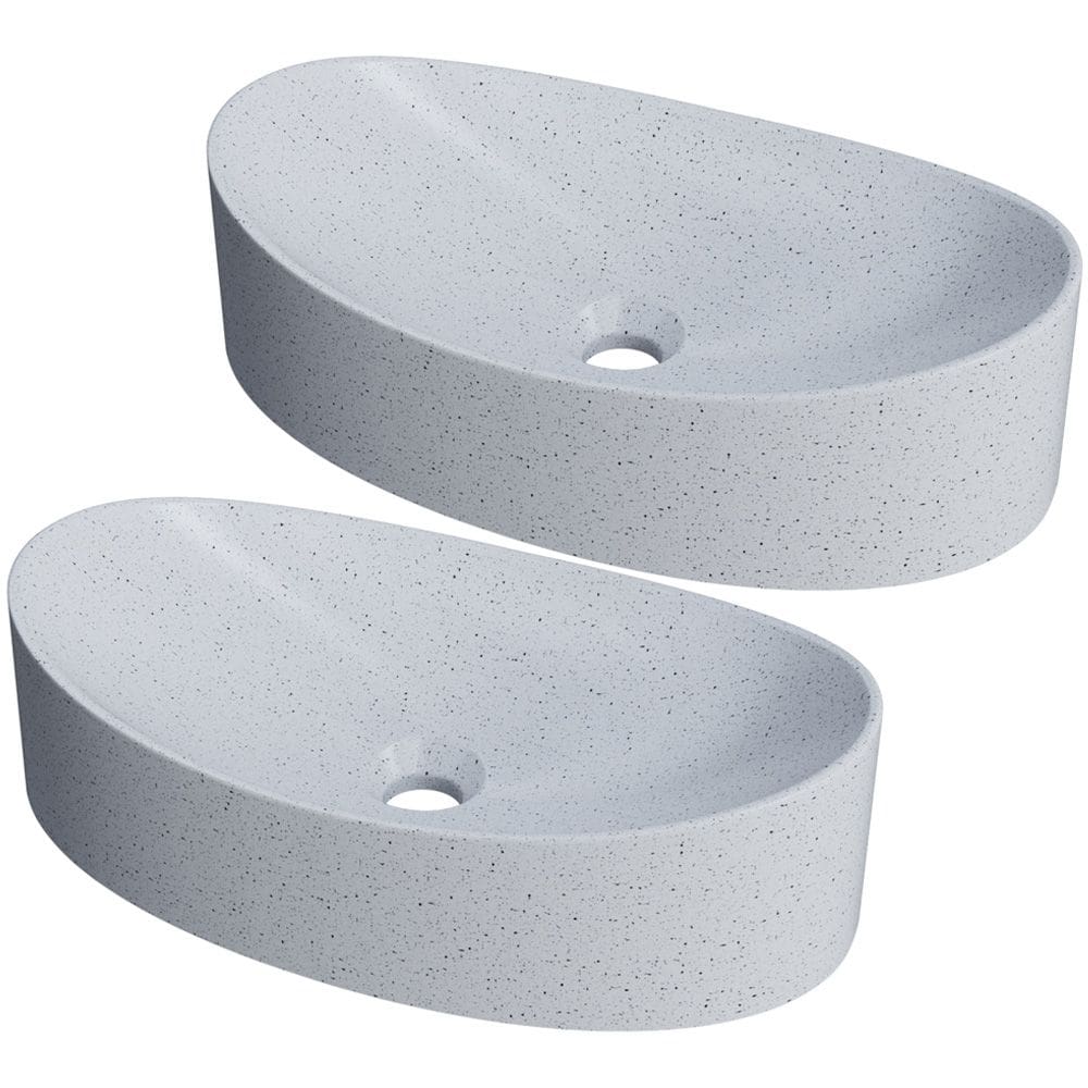 Kit 02 Cubas de Apoio Canoa Para Banheiro Lavabo C01 BC47W Branco Granit - Lyam