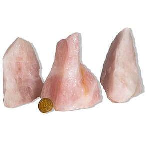 03 Cristal Rosa Pedra Pé Serrado 300 a 400g 8 a 13cm Tipo B