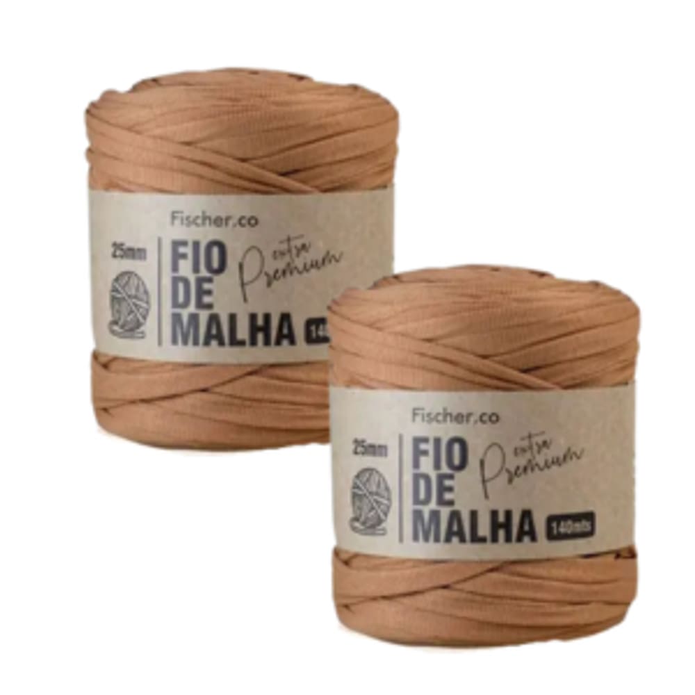 2 Unidades Fio De Malha Cor Caramelo Extra Premium Crochê