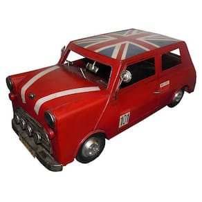 Carro Vintage Decorativo Mini CooperRetro Mr Bean Vermelho