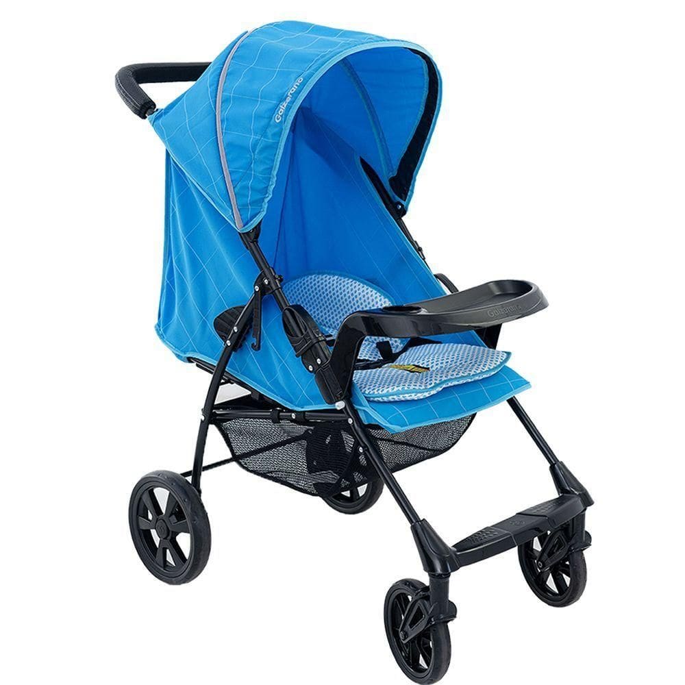 Carrinho de Bebê Passeio Galzerano Romano de 0 Meses Até 15kgPreto e Azul