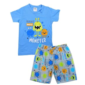 Pijama Infantil Menino Monstrinhos Conjunto Estampado Verão