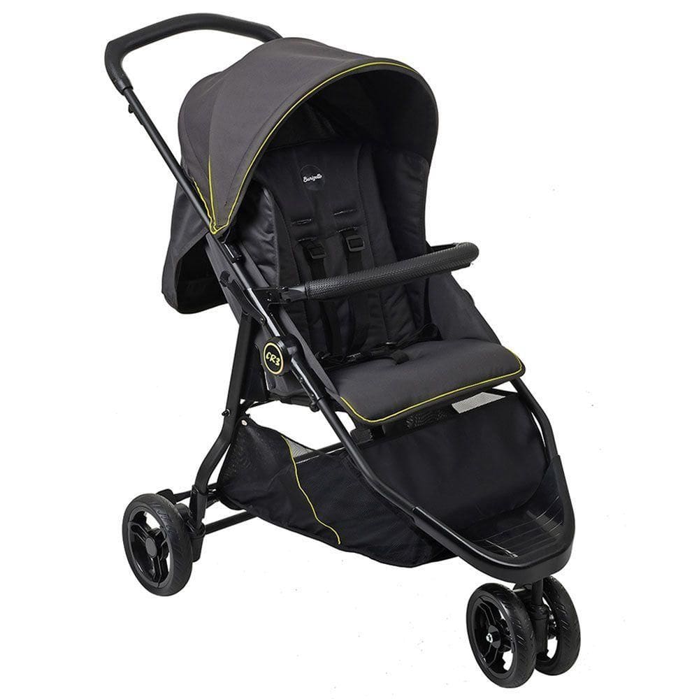 Carrinho De Bebê Burigotto Cr3 De 0 Até 15kg Para Passeio Cinza Escuro Com Neon