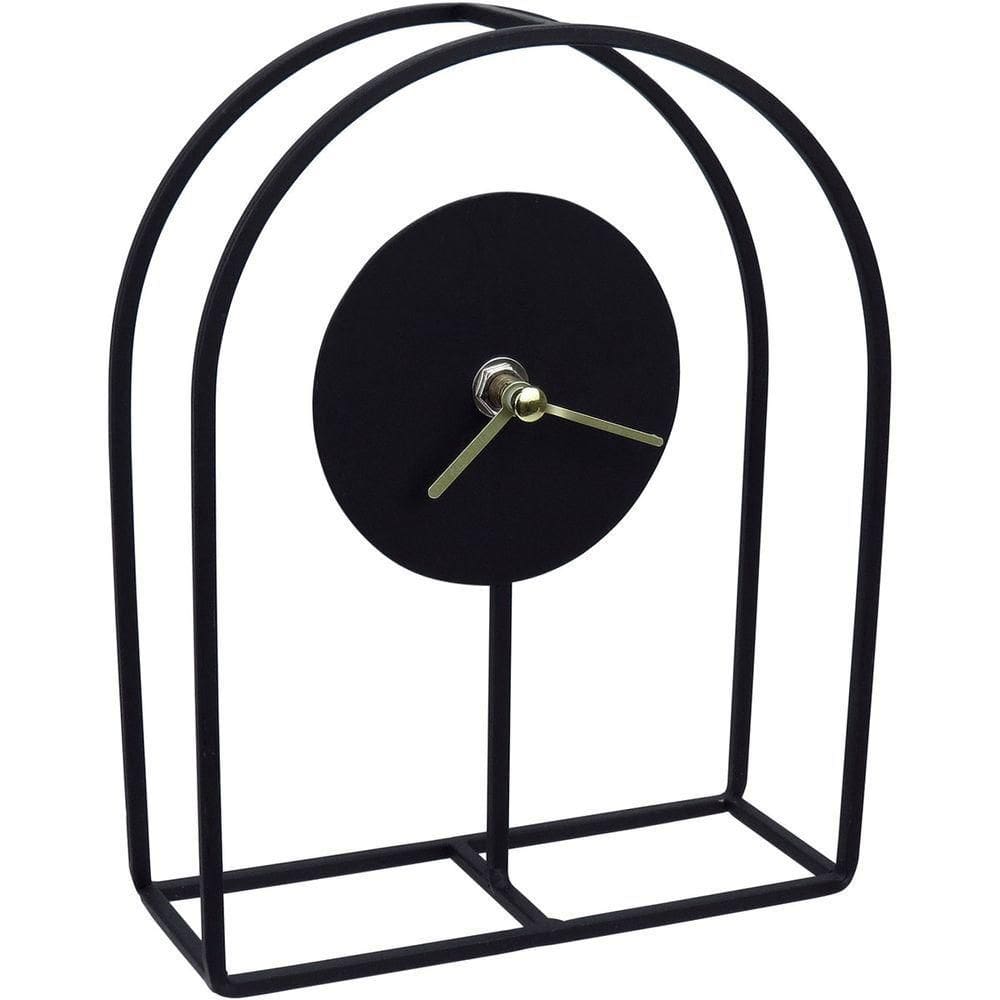 Relógio Mesa Home&co Metal 20x16x6cm Preto