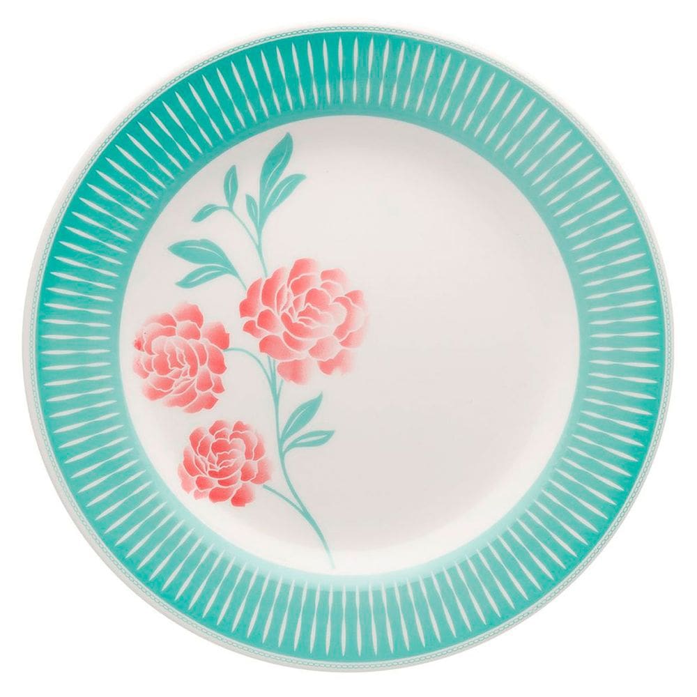 Prato Raso de Cerâmica 24cm Estampa Donna Bloom 1 Unidade - Biona 102489
