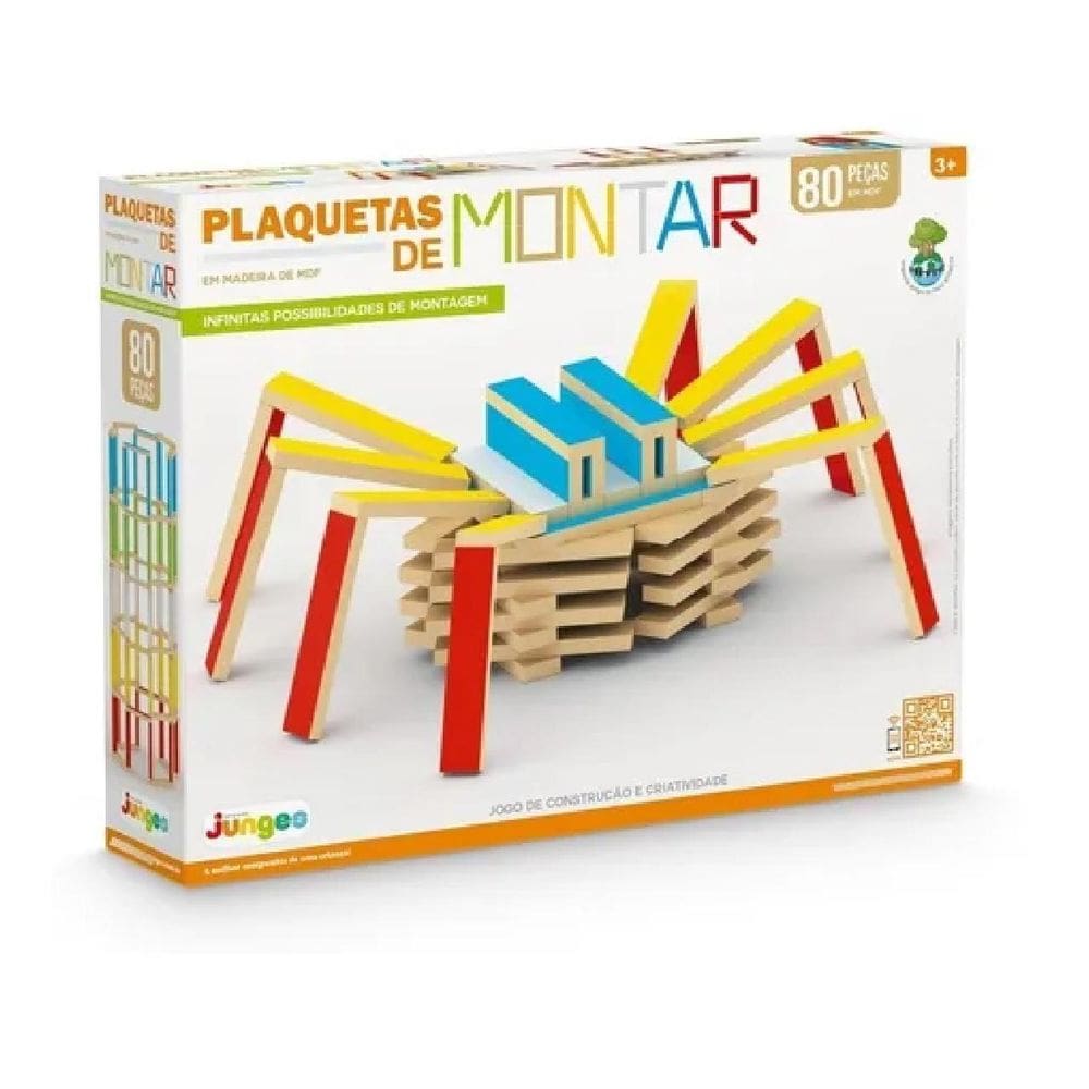 Brinquedo Plaquetas De Montar 80 Peças - Junges
