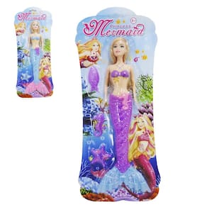 Boneca Sereia Mermaid Com Luz + Acessórios A Bateria 4 Peças