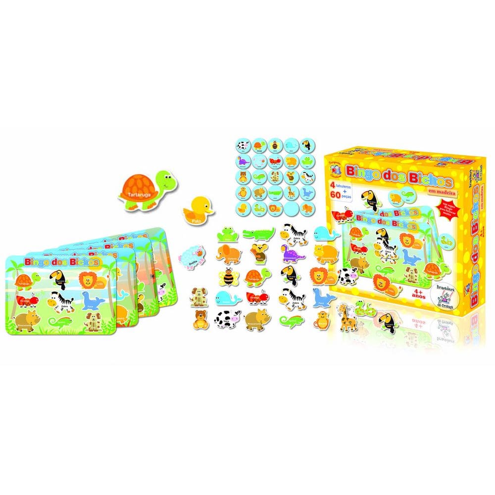 Jogo Educativo Bingo Dos Bichos Madeira Alta Qualidade