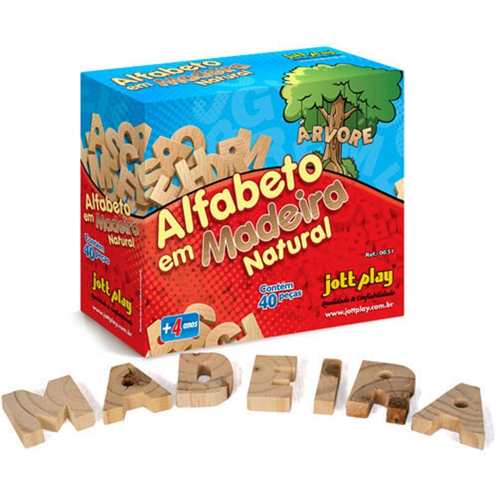 Alfabeto Em Madeira 40 Letras