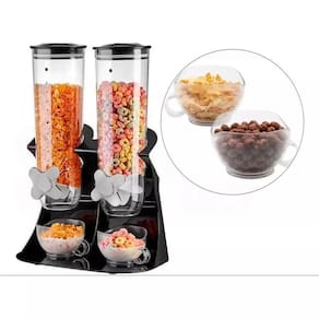 Dispenser De Cereais Duplo Grãos 3 Litros Em Acrílico