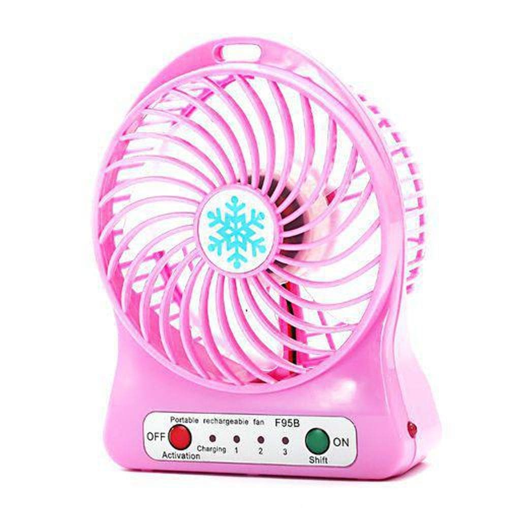 Mini Ventilador De Mesa Rosa Eiyo