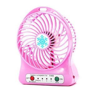 Mini Ventilador De Mesa Rosa Eiyo