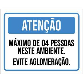 Kit 5 Placa Máximo 4 Pessoas Neste Ambiente36X46