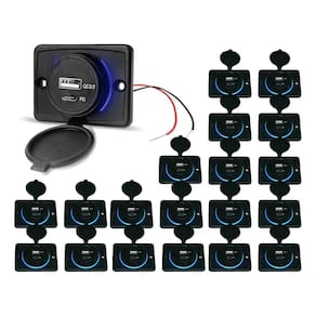 Kit 20 Carregador de Celular Automotivo 1 USB + 1 USB Power C/ Moldura - RS-1113U BR