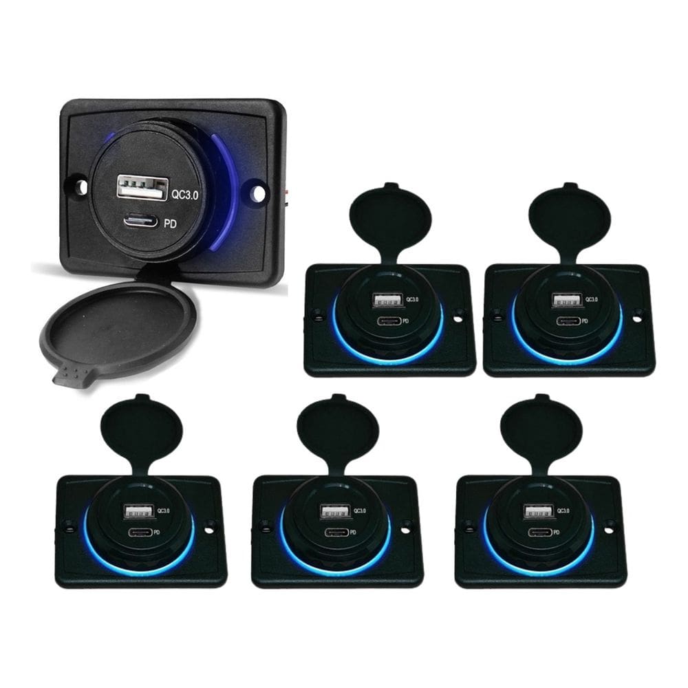Kit 6 Carregador de Celular Automotivo 1 USB + 1 USB Power C/ Moldura - RS-1113U BR