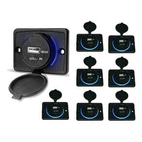 Kit 8 Carregador de Celular Automotivo 1 USB + 1 USB Power C/ Moldura - RS-1113U BR