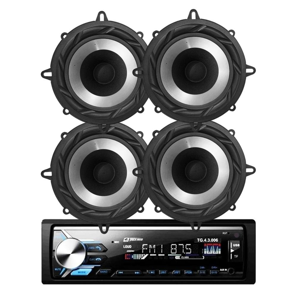 Rádio Tiger Auto TG0403.006 BT/USB/SD/FM/Auxiliar + 4 Alto Falantes 5  Bomber 200w