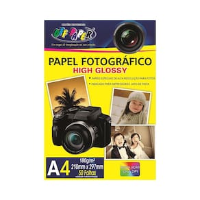 Papel Fotográfico High Glossy A4 180Gr 50 Folhas Off Paper