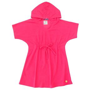 Saída de Praia Infantil Atoalhada com Capuz Pink Neon Everly