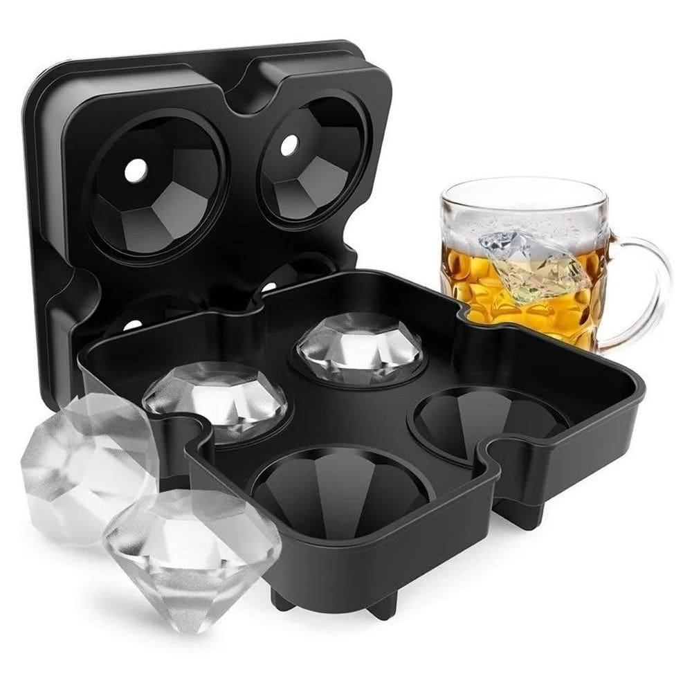 Forma de Gelo Silicone Diamante 4 Moldes