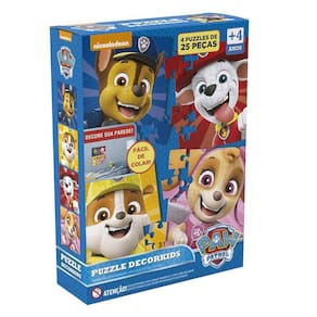 Kit 4 Puzzles Decorativos Quebra Cabeça Patrulha Canina Grow