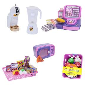 Kit Café Infantil Registradora Cafeteira Microondas 43 Peças