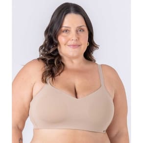 Sutiã plus size com bojo soft inteiro, de microfibra, sem aro, e alças reforçadas