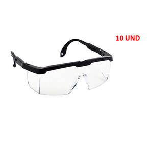 Kit 10 und Oculos De Protecao Epi Segurança Incolor