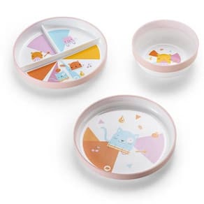 Kit Alimentação 3 Pratinhos Introdução Alimentar Coloridos