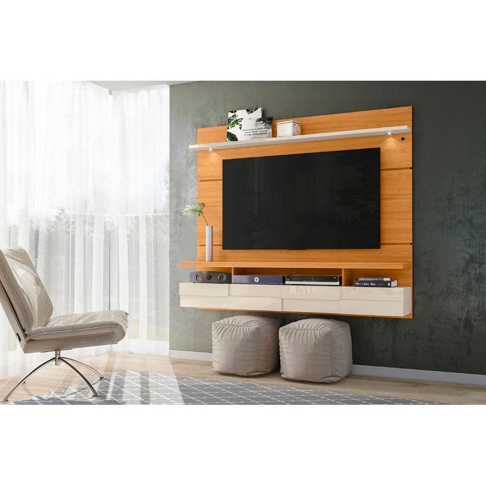 Bancada Suspensa Lana 1.8 para TV de até 60 polegadas - Cinamomo / Off White - Madetec