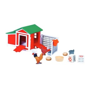 Kit Fazendinha Galinheiro Com Trator Burago