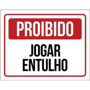 Kit 3 Placas De Sinalização - Proibido Jogar Entulho