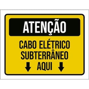 Kit 5 Placa Cabo Elétrico Subterrâneo Aqui Seta36X46