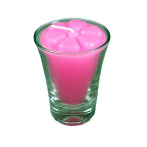 Kit 10 velas rosa 7 cm no copinho 12 h decoração festa