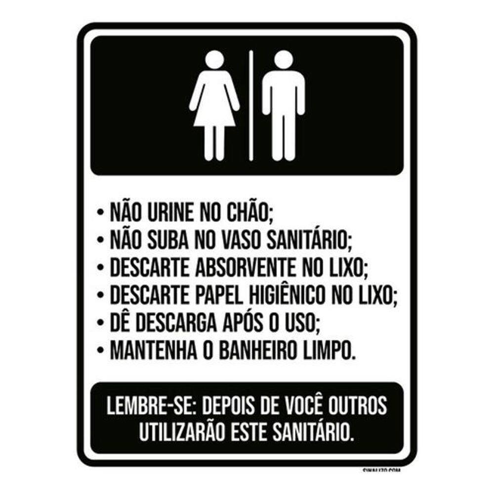 Kit 3 Placas Sinalização - Banheiro Regras De Uso