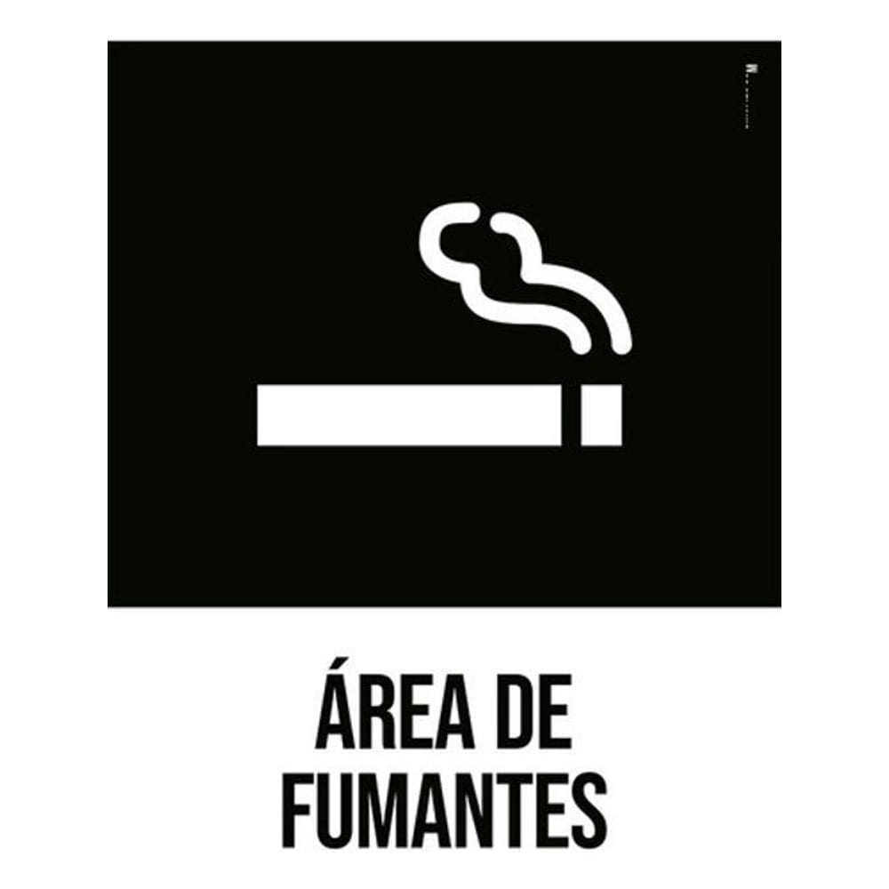 Kit 3 Placas Sinalização - Área De Fumantes Desenho