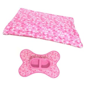 Kit Pet Rosa- Colchonete, Tapete, Comedouro E Bebedouro - M