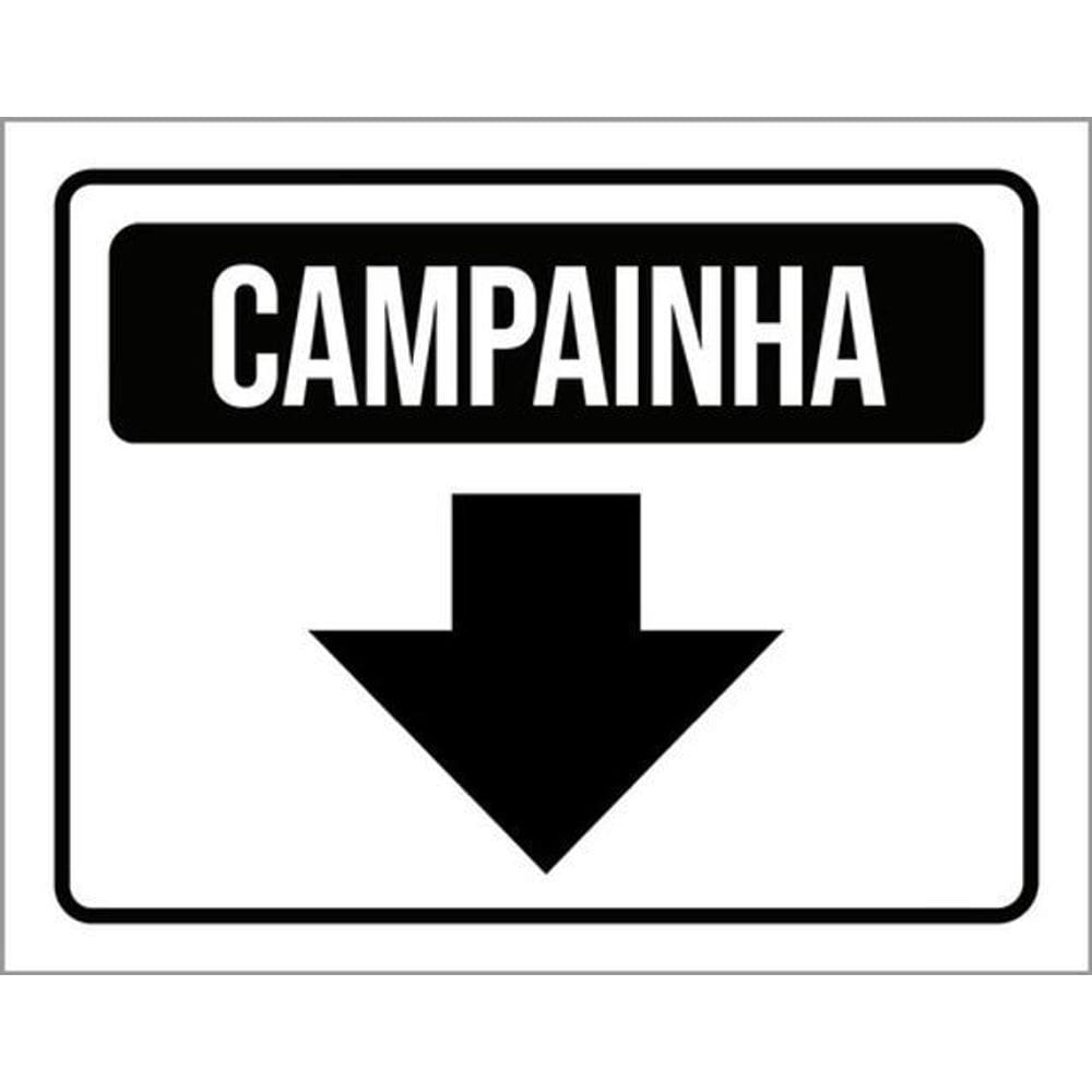 Kit 10 Placas Campainha Seta Pra Baixo