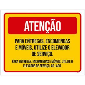 Kit 5 Placa Entregas Encomendas Móveis Elevador Serviço36X46