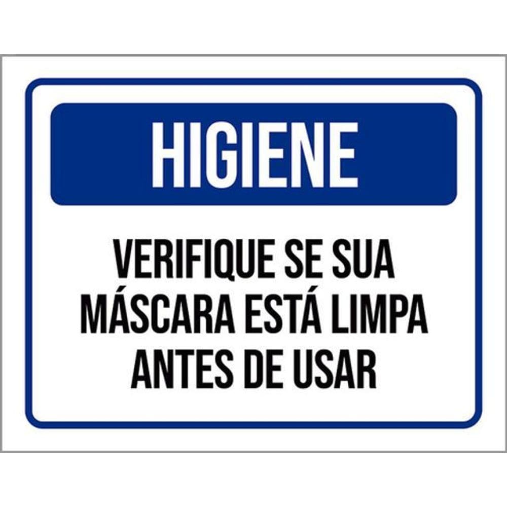 Kit 3 Placa Higiene Verifique Máscara Limpa Antes Usar 36X46
