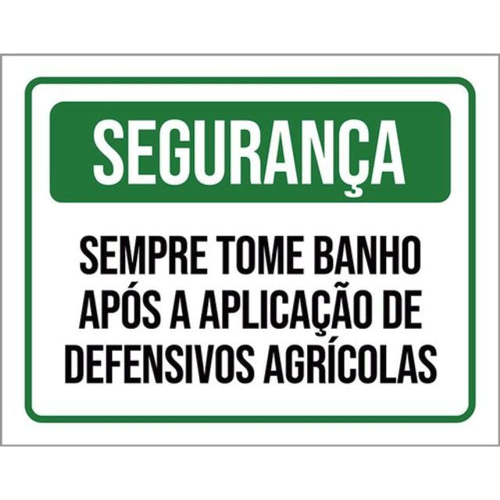 Kit 3 Placas Segurança Sempre Tome Banho Defensivos