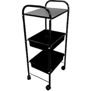 Carrinho Porta Esmalte Auxiliar Manicure 2 Bandejas