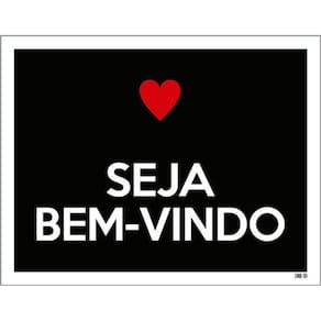 Kit 10 Placas Seja Bem Vindo Coração