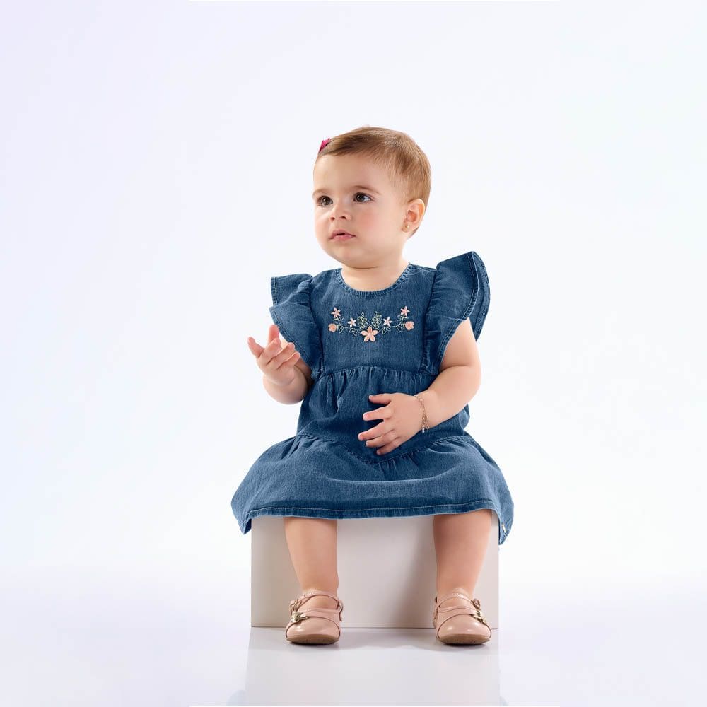 Vestido Bebê Menina - Indigo Medio - 50515-1125
