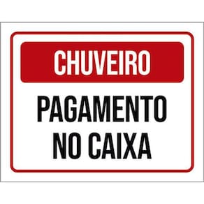 Kit 5 Placas Chuveiro Pagamento No Caixa 36X46
