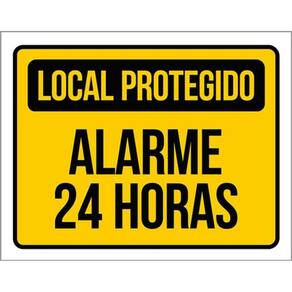 Kit 5 Placas Sinalização - Local Protegido Alarme 24 Horas